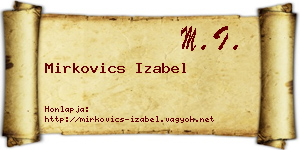 Mirkovics Izabel névjegykártya